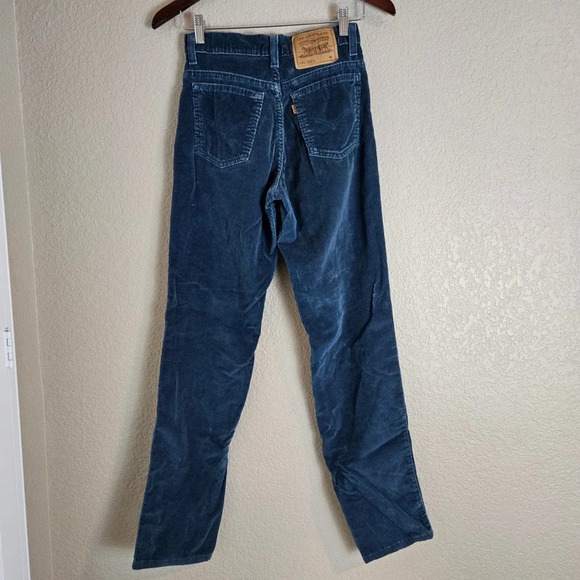 Levi's Strauss 952 Straight Leg Women Corduroy Orange Tab Pants M Blue - Picture 3 of 6